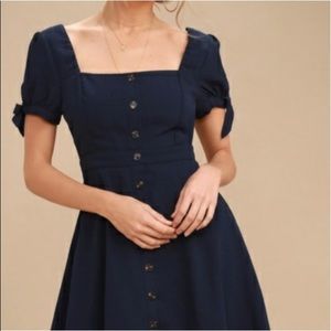 Lulus Navy Blue Skater Small Dress